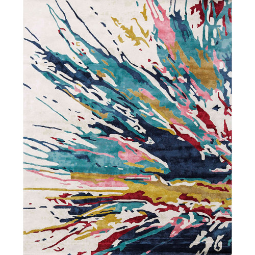 Bokara Rug Co., Inc. HandKnotted HighQuality Ivory and MultiColored